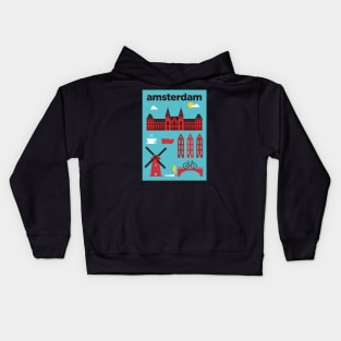 Amsterdam Poster Design Kids Hoodie